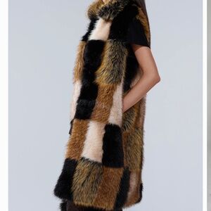 Akira faux fur checkered. Feels/looks real.